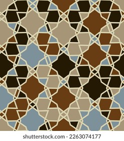 
Elegant tiled seamless pattern in faded colors. Vector illustration for print, fabric, cover, packaging, interior decor, blog decoration and other your projects.