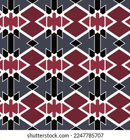 Elegant tiled seamless pattern in red and gray tones. Art forms are grouped and arranged in a specific order. Vector image for print, textile, packaging, interior design and your other projects.