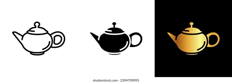 An elegant and timeless icon representing a teapot, capturing the essence of tea culture, steeping traditions, and refined moments.