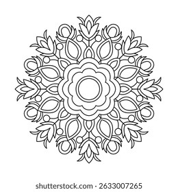 Elegant Timeless Labyrinth Mandala Coloring Book Page