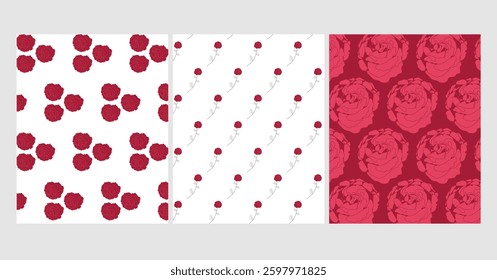 Elegant and timeless minimalist Rose floral pattern bundle featuring delicate hand-drawn line florals with a modern, sophisticated touch, perfect for branding, stationery, home decor, and packaging.