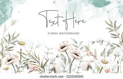 elegant tiny floral watercolor background template design