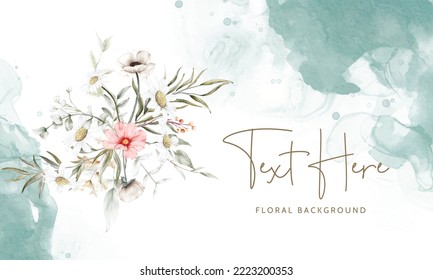 elegant tiny floral watercolor background template design