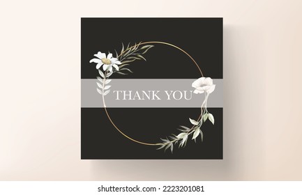 elegant tiny floral watercolor wedding invitation card  template design