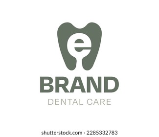 Elegant Tooth Letter E Logo