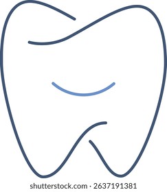Elegant tooth symbol with a gentle smile curve and fully editable outlines. Perfect for brands focused on friendly dental care and trust-building visuals.