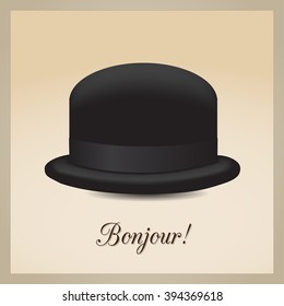 Elegant top hat icon. Accessory of retro gentleman. Vector art.