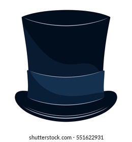 Elegant top hat isolated on white background.