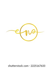 An elegant touch and flowing handwritten letter N vector logo template