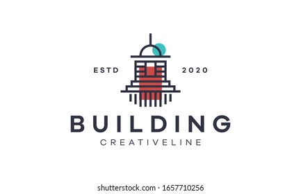 elegant tower building logo illustration