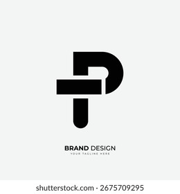 Elegant TP PT initial monogram logo design perfect for modern business branding and professional identity.