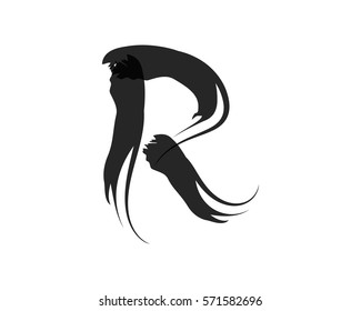 Elegant Traditional Abstract R Alphabet Symbol Suitable For Logo, Initial, Signature, Infographics, Print, Digital, Logo, Icon, Apps, T-Shirts and Other Marketing Material Purpose.