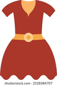 Icono de vestido tradicional elegante que representa la moda cultural, el patrimonio y el estilo atemporal, perfecto para resaltar la ropa étnica, las ocasiones festivas y el evento de celebración.