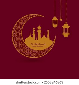 Elegant Traditional eidal adhamubarak background with moon and star decoration