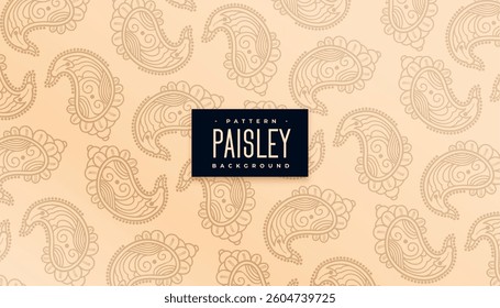 elegant and traditional paisley pattern background in mehndi style vector