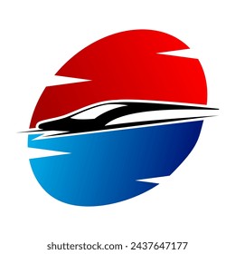 Elegant train illustration design vector logo