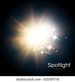 Elegant Transparent Flash. Sun and Spars. Supernova. Colorful Explosion. Vector illustration
