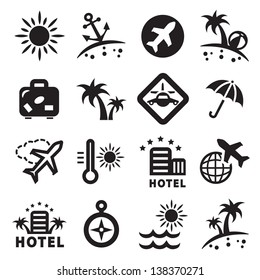 Elegant Travel Icons Set Created For Mobile, Web And Applications.