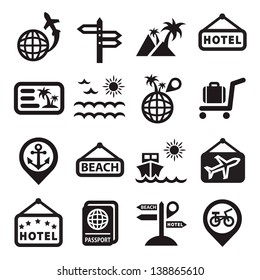 Elegant Travel Icons Set Created For Mobile, Web And Applications.