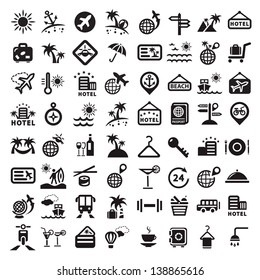 Elegant Travel Icons Set Created For Mobile, Web And Applications.