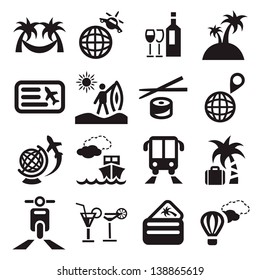 Elegant Travel Icons Set Created For Mobile, Web And Applications.