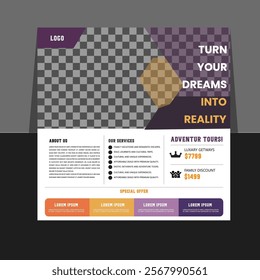 Elegant Travel Promotion Vector Template for Social Media Posts