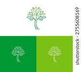 Elegant Tree Line Art Logo Design
