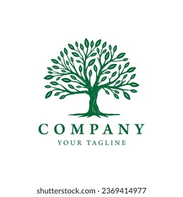 Elegant tree logo design, on white background, vector, eps 10