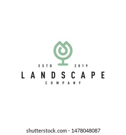 Elegant tree logo design vector template