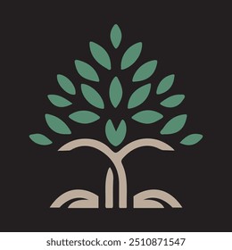 "Elegant tree logo featuring a stylized tree with intricate branches and leaves. Ideal for environmental organizations, eco-friendly businesses, and nature-themed projects. A symbol of growth