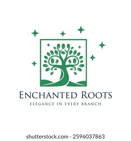 Elegant Tree Logo. nature logo. enchanted tree vector
