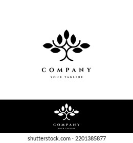 Elegant tree logo vector design template.