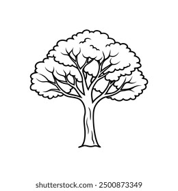 Elegant Tree silhouette vector art with intricate details and clean lines, 
perfect for digital designs, prints, and creative projects