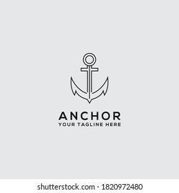 Elegant, trendy, artistic logo icon anchor Logo Design. - Vector