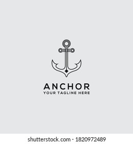 Elegant, trendy, artistic logo icon anchor Logo Design. - Vector