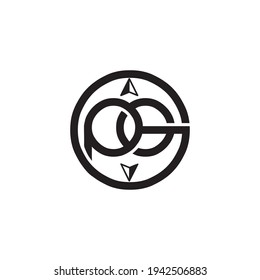 Elegant trendy awesome artistic black and white color PG initial based Alphabet icon logo.