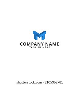 elegant trendy awesome artistic blue color initial TT MT TM based on the Alphabet icon logo.