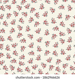 Elegant trendy ditsy floral texture vector repeating pattern design comprising beautiful small leaves and flowers. Most suitable for wallpaper, wrapping paper; screen printing and textile industry