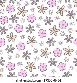 Elegant trendy ditsy floral texture vector repeating pattern comprising beautiful flowers. Flower repeating texture with sky blue background. Suitable for wallpaper, screen printing and textile