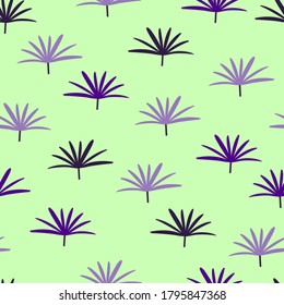 Elegant trendy ditsy foliage texture vector repeating pattern comprising beautiful broadleaf lady palm leaves. Bamboo palm foliage background suitable for wallpaper, screen printing and textile