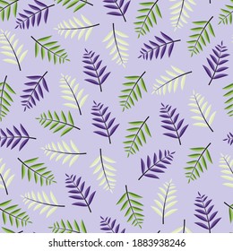 Elegant trendy ditsy foliage texture vector seamless pattern design. Spring color bunches of leaves. Decorative foliate background suitable for wallpaper, wrapping paper; screen printing and textile.