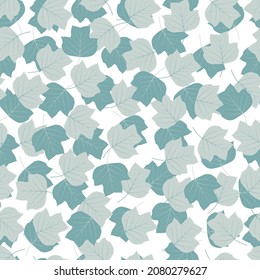 Elegant trendy ditsy foliage texture vector seamless pattern design comprising exotic tulip poplar leaves. Foliate background of leaves. Repeat texture for wallpaper, screen printing and textile