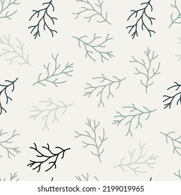 Elegant trendy ditsy foliage texture. Vector floral seamless pattern design of variegated abstract branches. Foliate background for wallpaper, surface printing and textile
