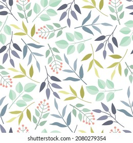 Elegant trendy ditsy foliage vector seamless pattern design of exotic tropical branches of leaves. Repeating foliate texture background for wallpaper, wrapping paper, screen printing and textile