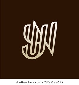 Elegant Trendy Initials Letter NY YN Monogram Logo Template