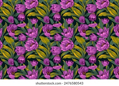 Elegant trendy pattern in small-scale flower. Millefleurs. Liberty style. Floral seamless background for textile, cotton fabric, covers, manufacturing, wallpapers, print, gift, scrapbooking.