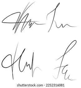 Elegant trendy signature vector simple for your name company isolated white background trending