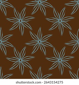 Elegant trendy vector ditsy floral seamless pattern design of beautiful abstract flowers and leaves. Foliage repeat texture background.