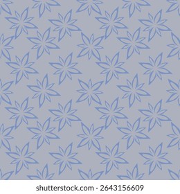 Elegant trendy vector ditsy floral seamless pattern design of beautiful abstract flowers and leaves. Foliage repeat texture background.