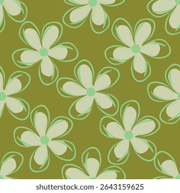 Elegante vetor moderno ditsy floral sem emenda projeto padrão de belas flores abstratas e folhas. Fundo de textura de repetição de folhagem.